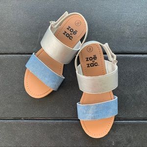 Denim and Metallic Sandals